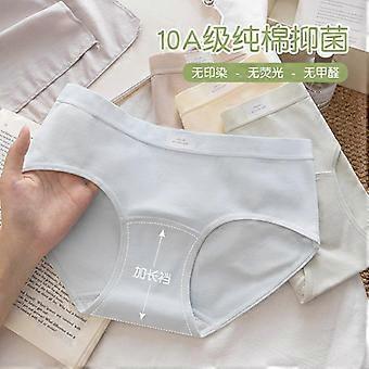 Women Pure Cotton Mid Waist Antibacterial Crotch Breathable Daily Underwear