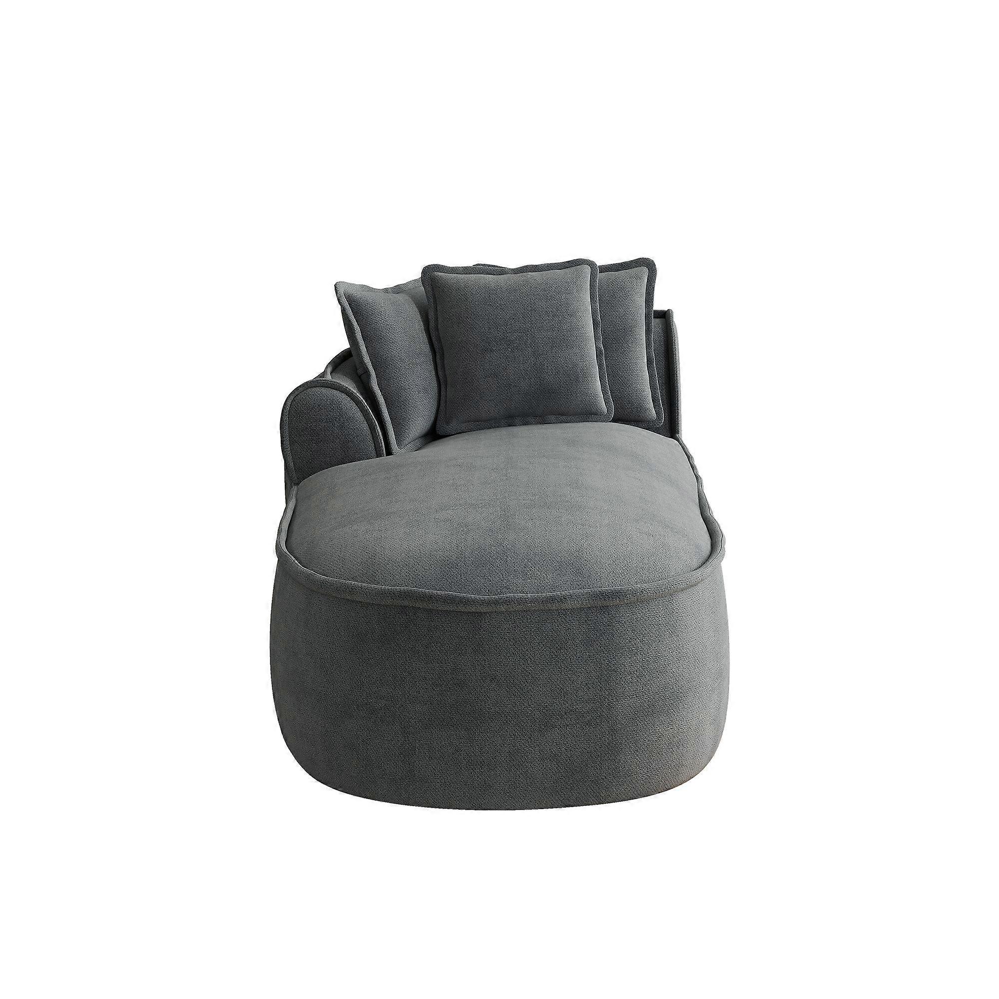 Manchester Left Chaise Sofa W/Pillows Chenille -Grey