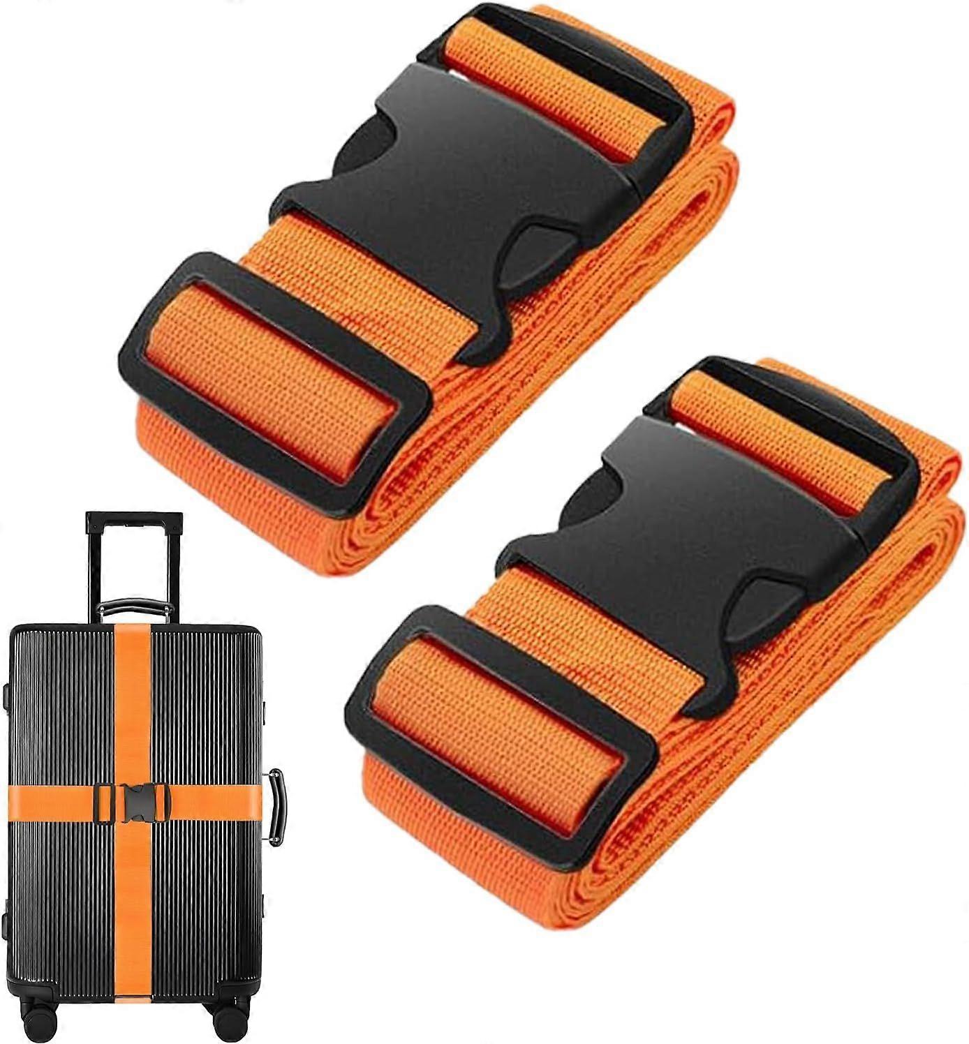 2 Pack Adjustable Luggage Straps with Quick Release Buckles for Suitcases