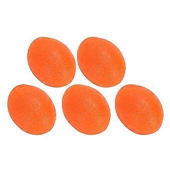 5pcs Silicone Hand Grip Ball Wrist Exercise Strength Training Massage Grip StrengthenerOrange (20 Degrees) Egg Shape (Oval)