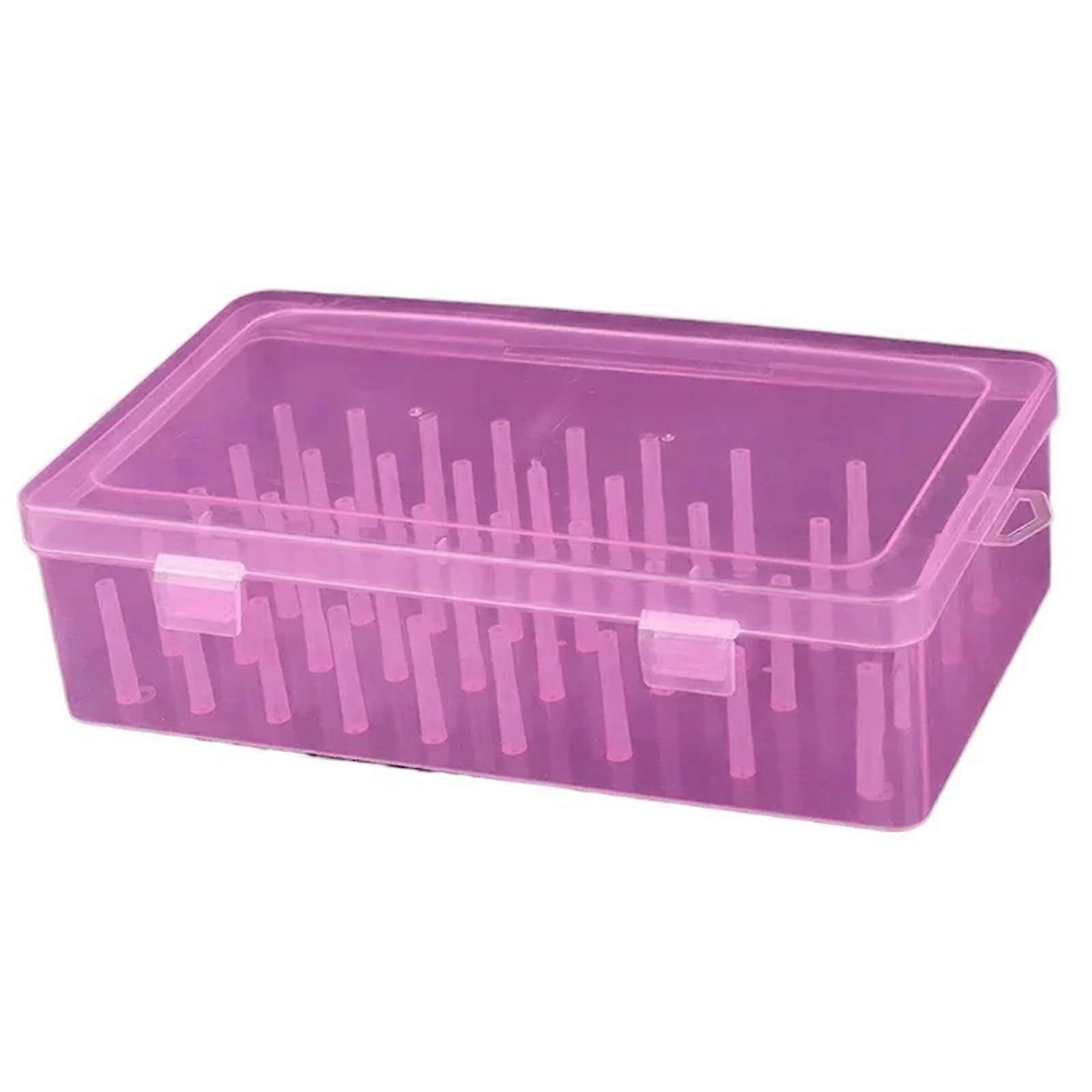 Sewing Thread Storage Box 42Spool Organizer Case with Tangle Clear Design DustProof Pink