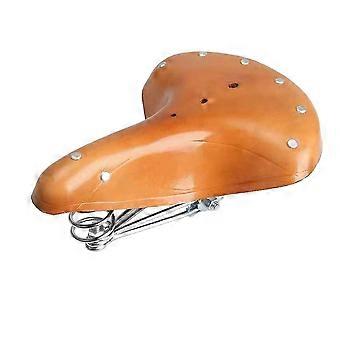 Vintage Sprung Bicycle Saddle Wide Compatibility Enhanced Safety Leather Bicycle Saddle true color@ff