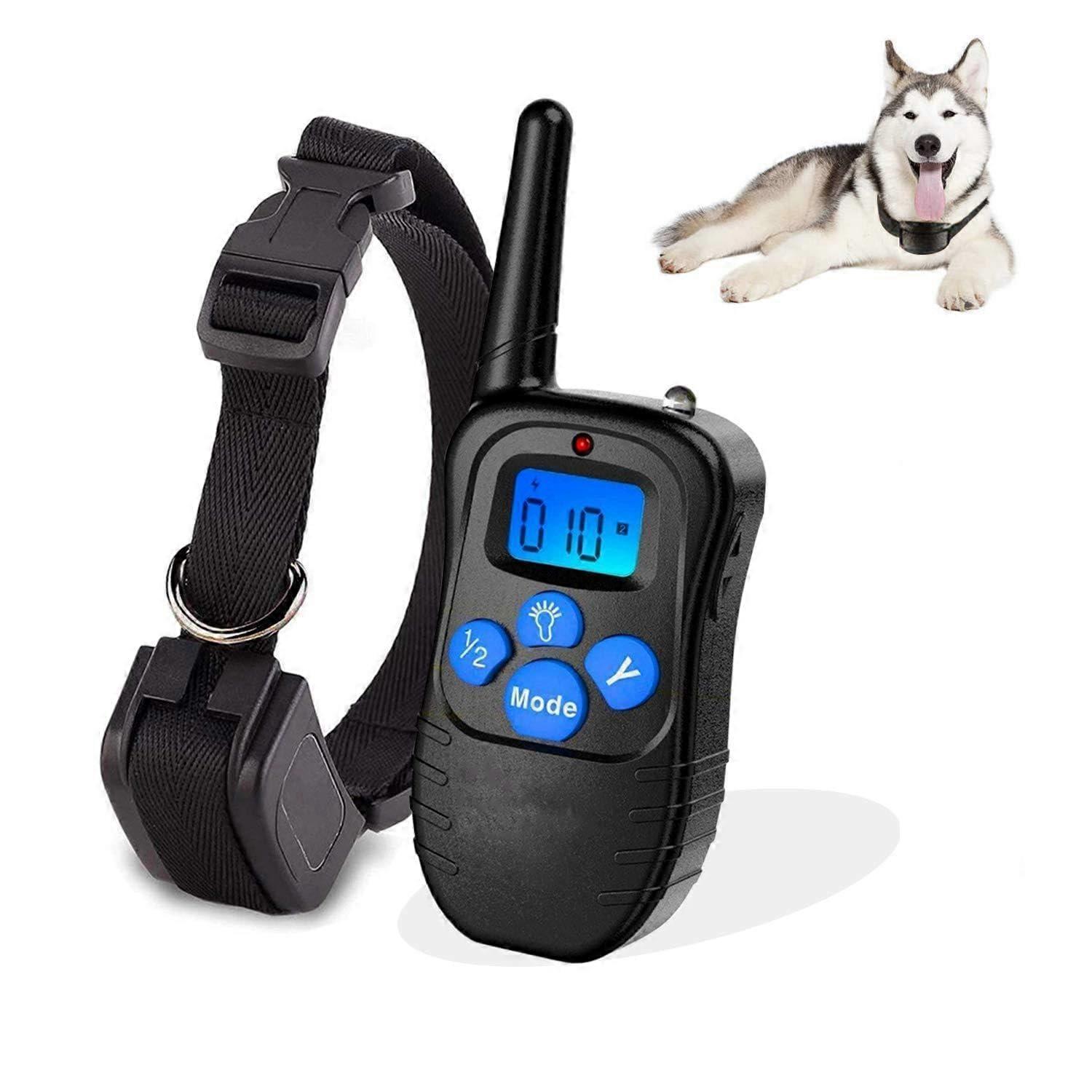 Rechargeable Dog Training Collar with Remote, Automatic Bark Detection, Adjustable Strap