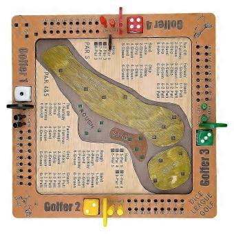 Holz-Tischgolfspiel mit Würfeln