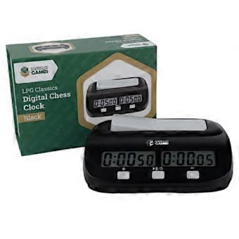 LPG Essentials Electronic Chess Clock Black Digital Timer for Competitive Play