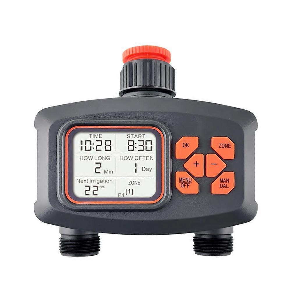 Water Timer for Garden Hose Smart Sprinkler Timer 2 Outlets Large LCD Screen Programmable