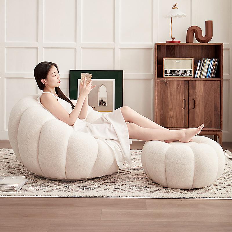 Taburete Sala de estar sofá de piso silla de lana de cordero sofá