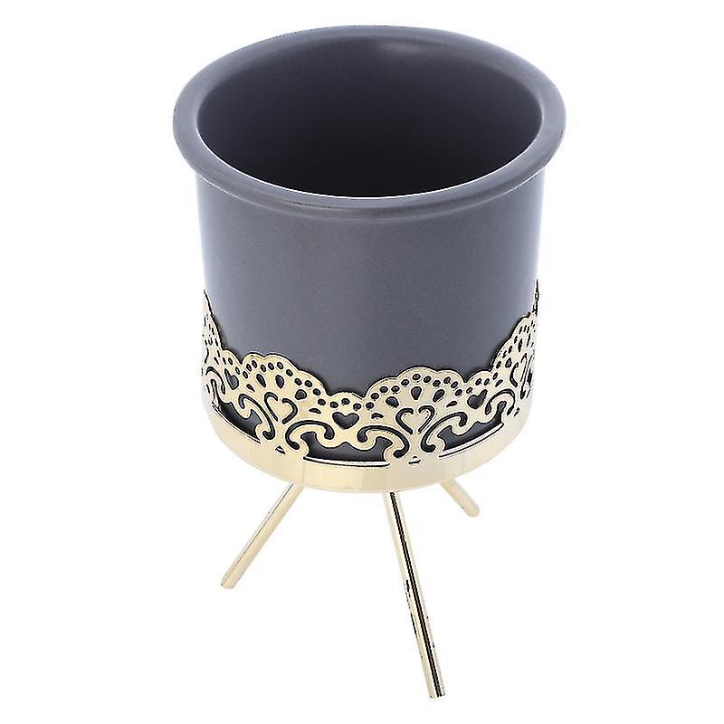 15X9.5cmブルーポット&プランター1セットセラミック植木鉢ガーデンフラワープランター鉄付き保育園鉢