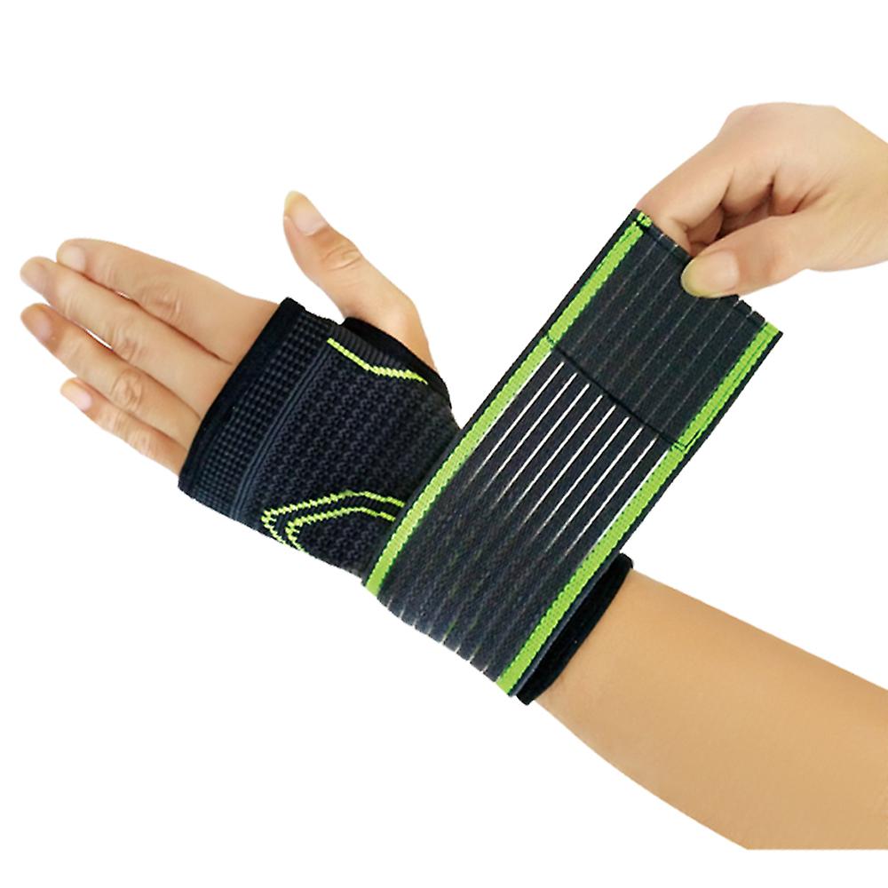 1pc 3d Pressurized Elastic Wrist Bandage Support Strap Wraps Hand Palm Support Wristbands Support Wrist Compression Wrist Pad-light Green