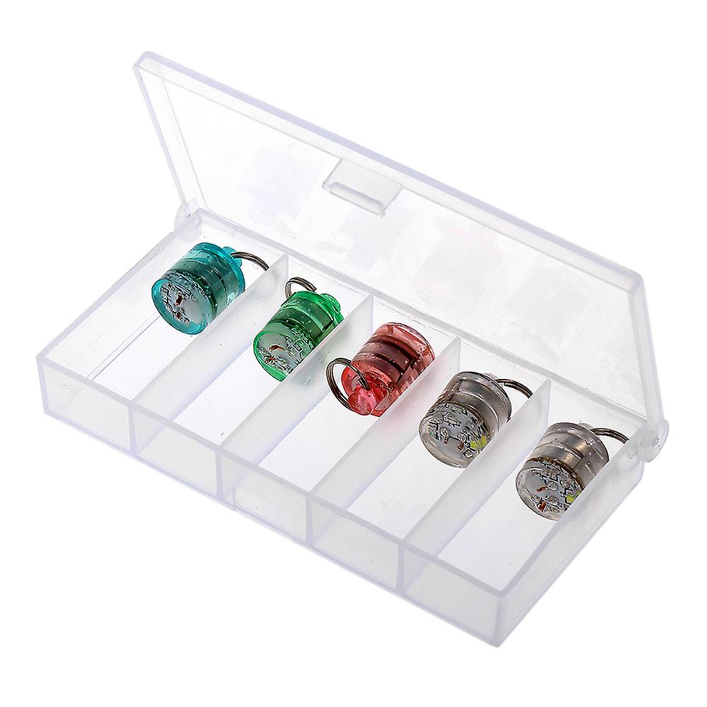 5pcs Led Fishing Light Deep Drop Underwater Round Shape Squid Strobe