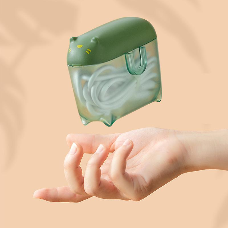 Data Cable Storage Case Cartoon Dustproof With Lid Clear Durable Storage Box，Pink green*1