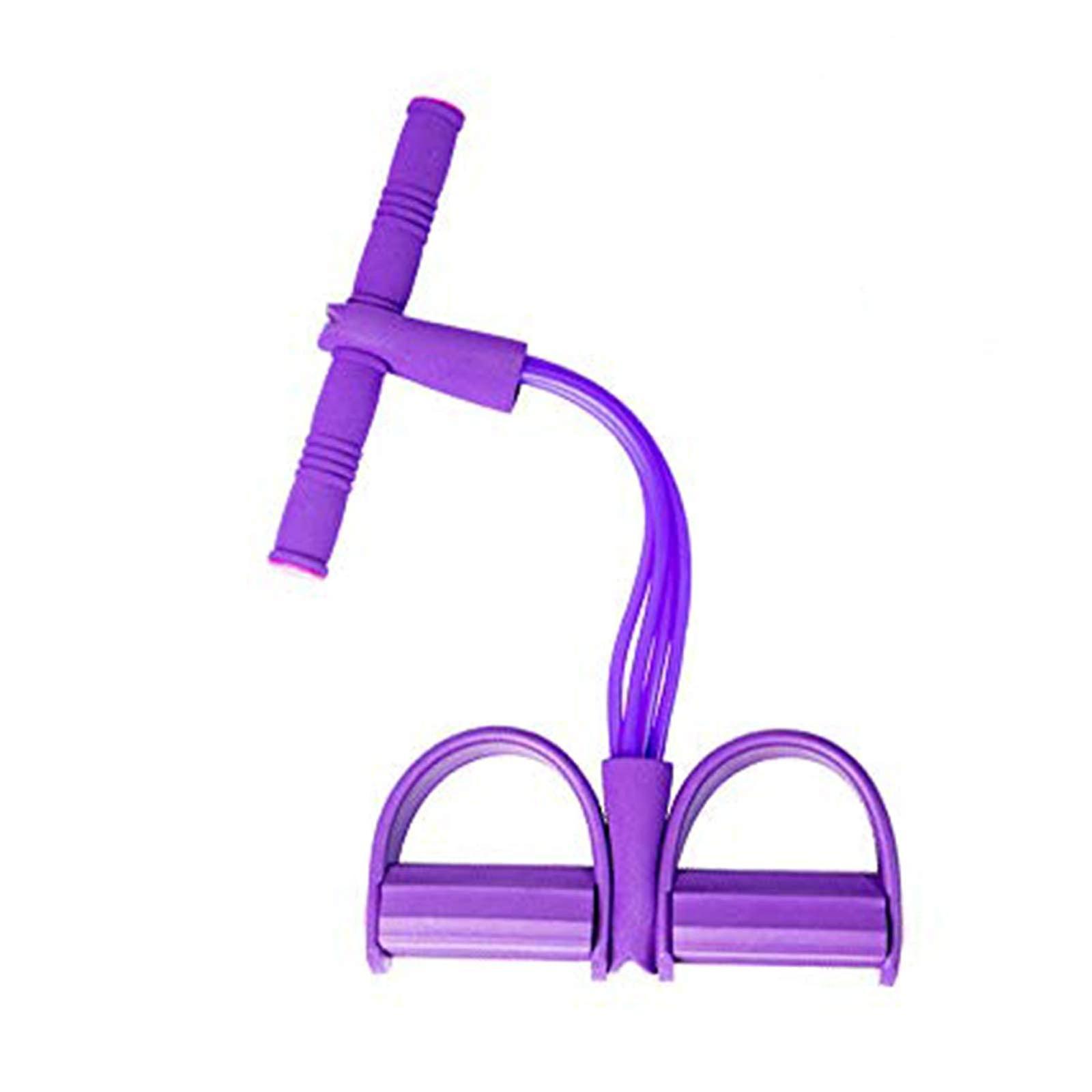 2pcs  4 Tube Tension Rope Pedal Resistance Band Elastic Sit Up Exercise Pull Band With Handle