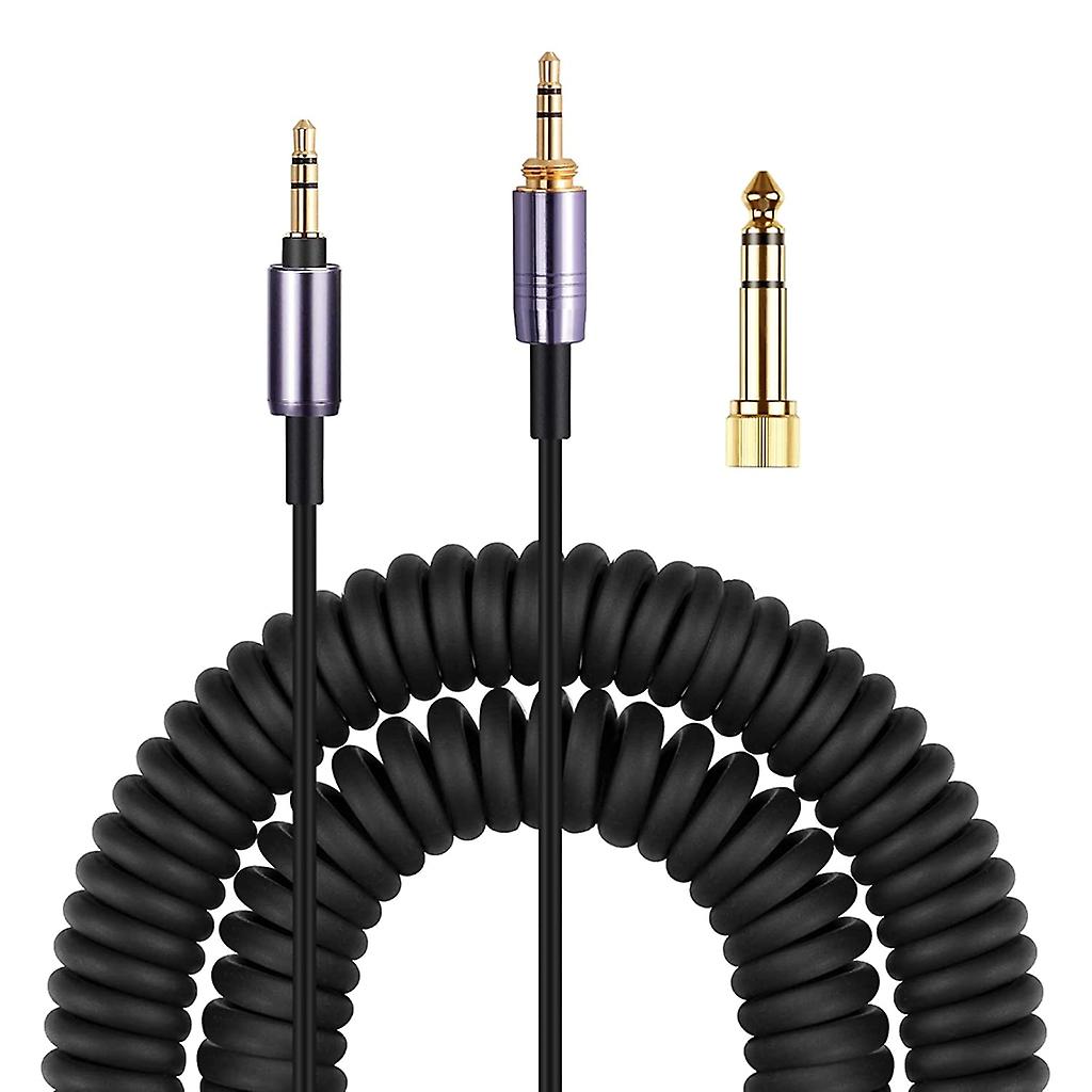 150cm Unstretched Audio Cord Spring Cable Coiled Line for WH-1000XM3 XM2 XM4