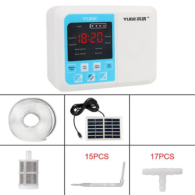 Intelligent Watering Device Garden Drip Irrigation Device Double Pump Controller For Plants Solar Energy Timer System Automatic
