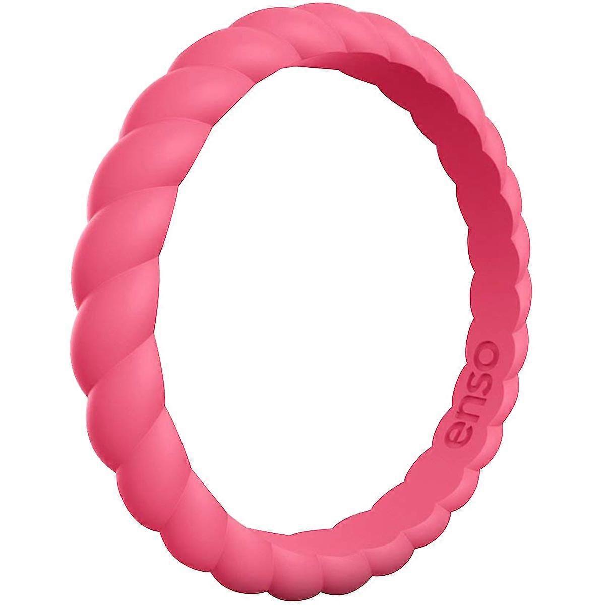 Enso renkaat punottu Stackables sarjan silikoni rengas-Coral