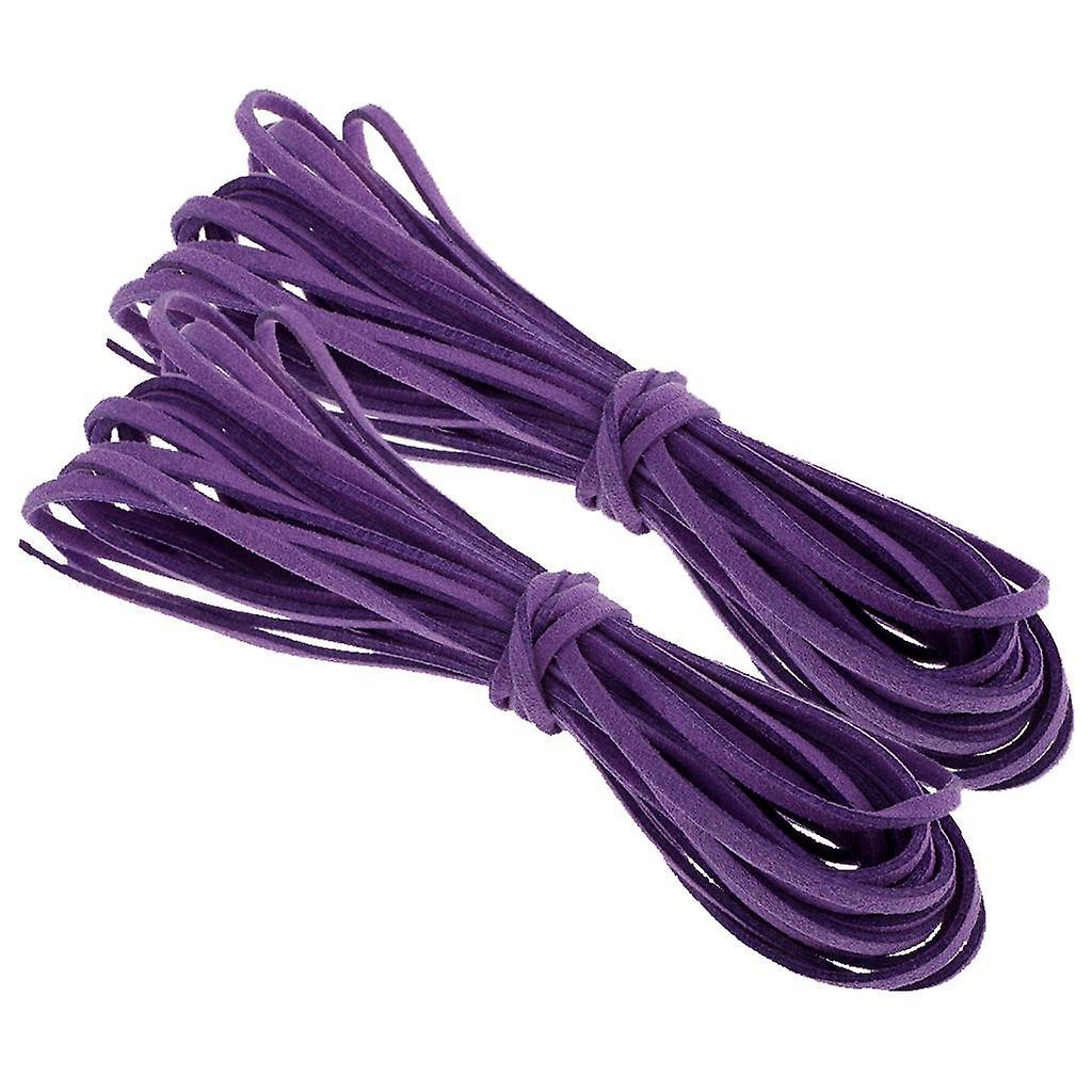 2Pieces 5m PU Piele Cordon String pentru colier Brățară DIY Constatări Violet2