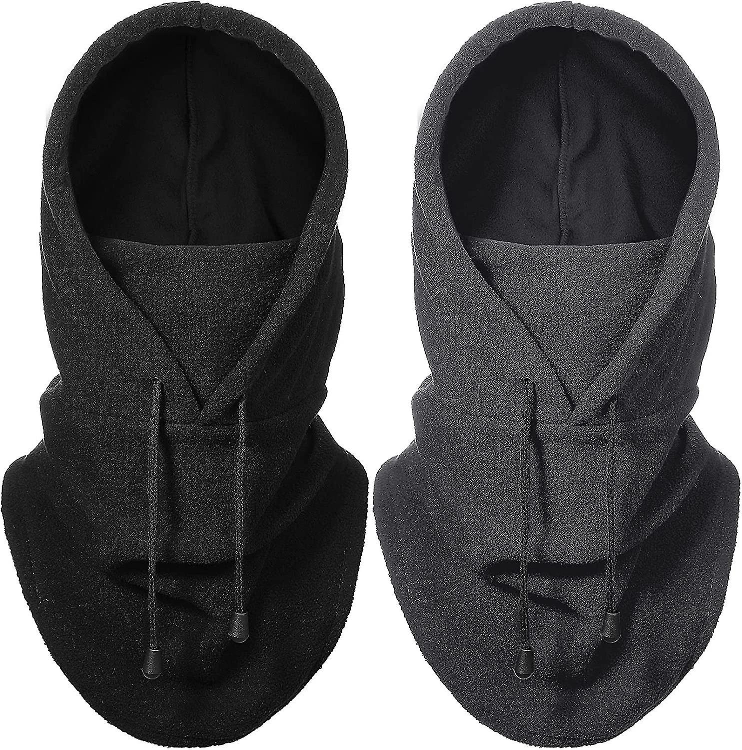 2er-Pack Thermo-Sturmhaube Winddichter Ski-Gesichtsschal Fleece-Kapuze Winter Warmes Geschenk