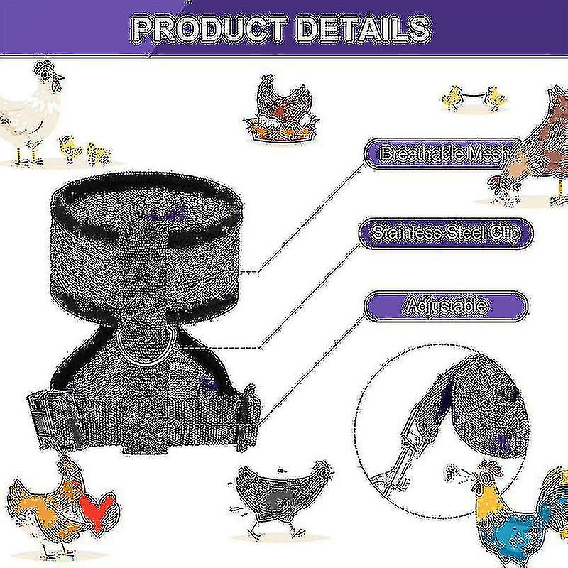 2pcs Chicken Harness And Leash, Modified Adjustable Breathable Harness Specially Designed For Chicken Duck Goose Training And Walking, Comfortable Si