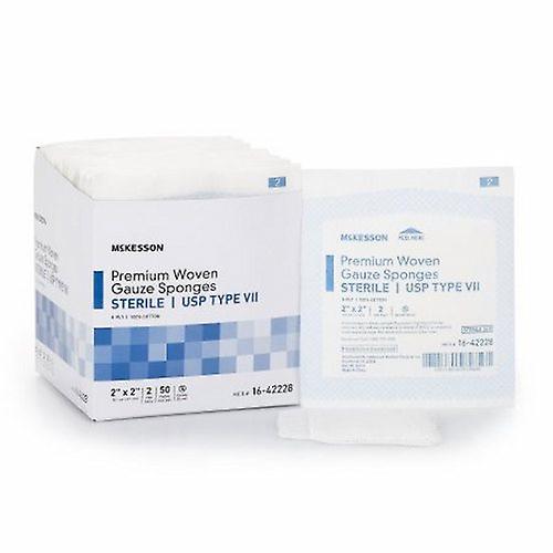 McKesson USP VII 型纱布海绵棉 8 层 2 X 2 英寸方形无菌，50 盒（1 包）