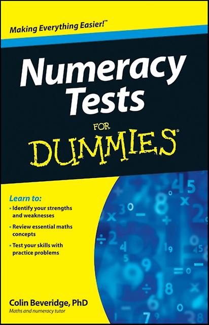 Numeracy Tests For Dummies by Colin Beveridge Paperback Book