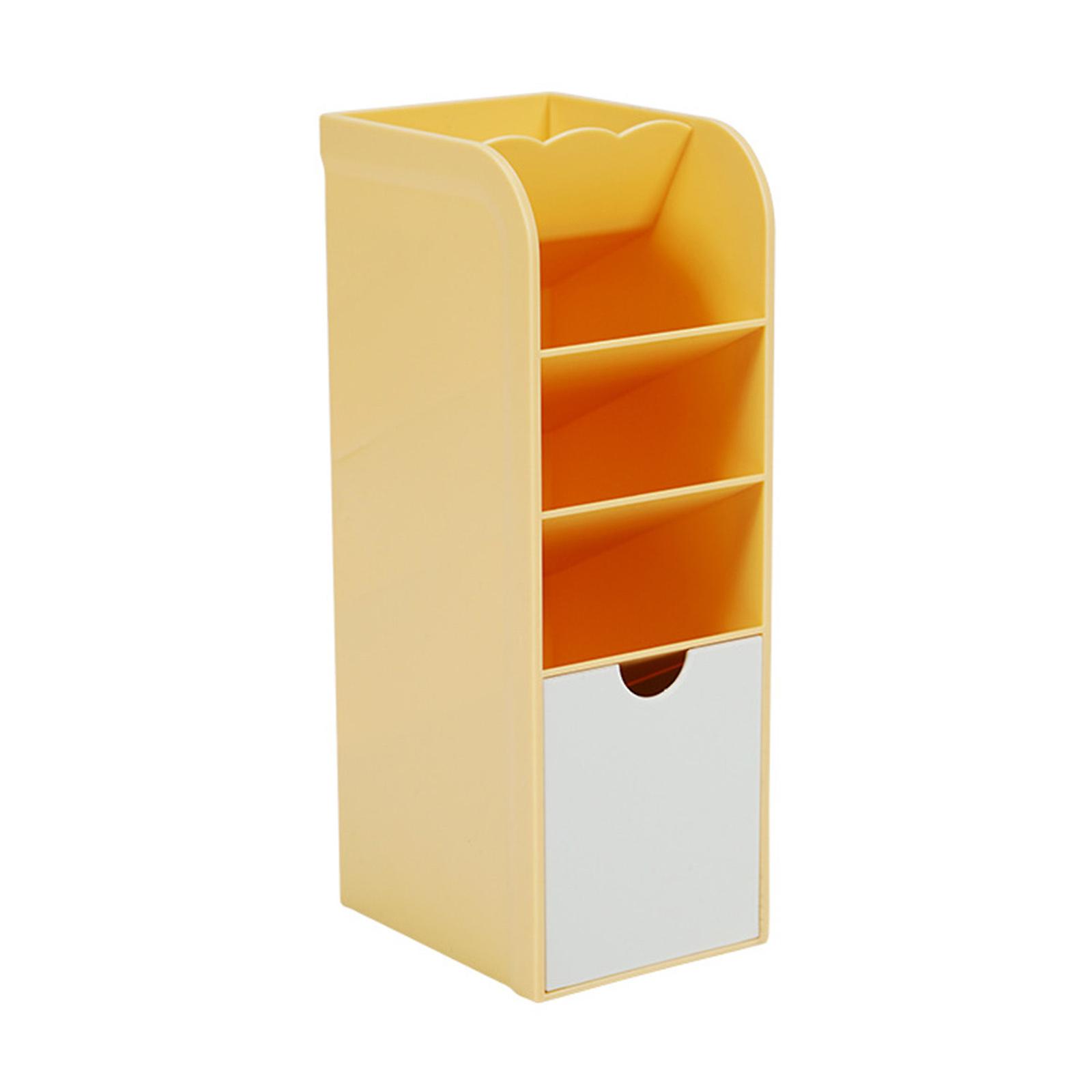 Desktop Pen Organizer with Drawer Stackable Pencil Holder Inclined Pencil Cup