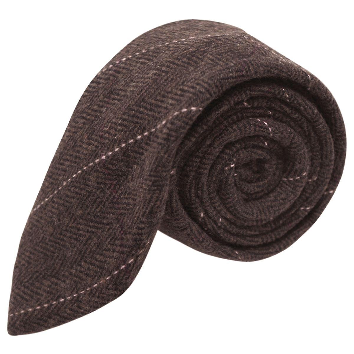 Luxury Herringbone Chocolate Brown Tie