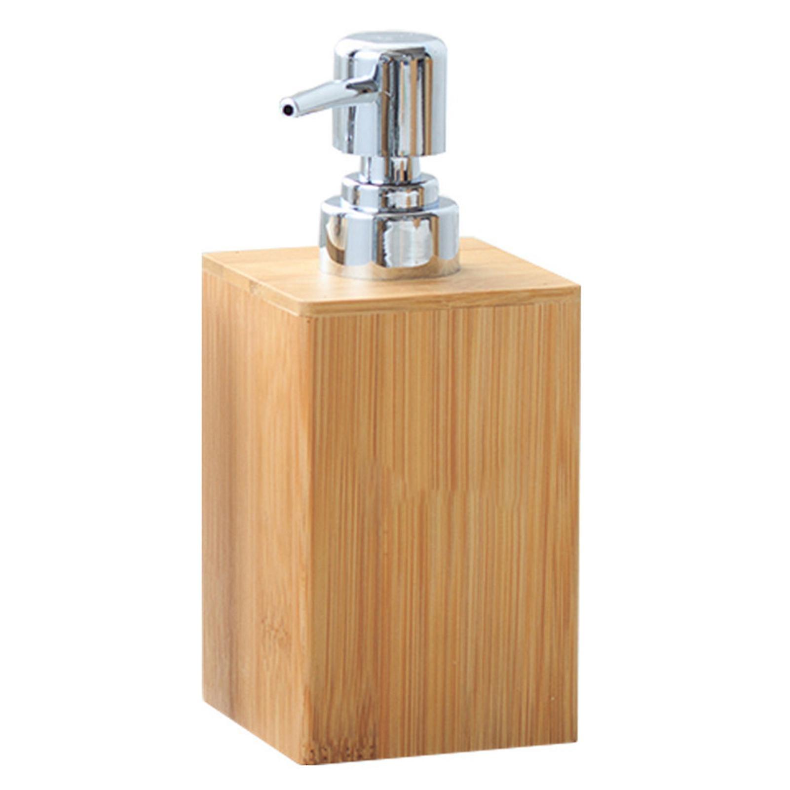 280ml Refillable Shampoo Liquid Soap Dispenser Empty Sub-bottling Storage Container Wooden Color Pump Design Shower Gel Bottle For Bathroom
