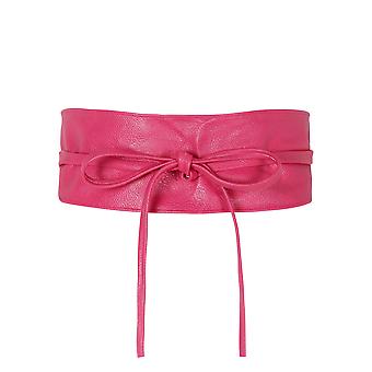 KRISP Womens Soft PU Faux Leather Self Tie Wrap Around Obi Waist Band Cinch Boho Belt