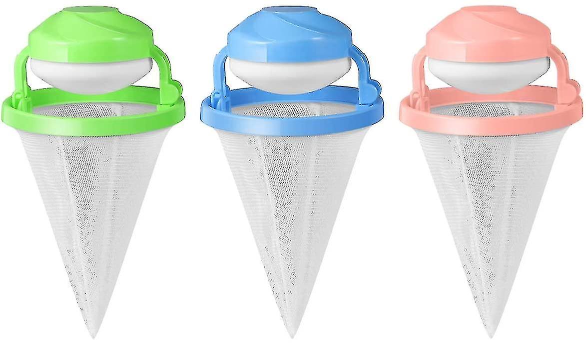 3pcs Hair Remover Tool Mesh Filter Bag Lint Trap Debris Filter Mesh Pocket Floating Washing Machine