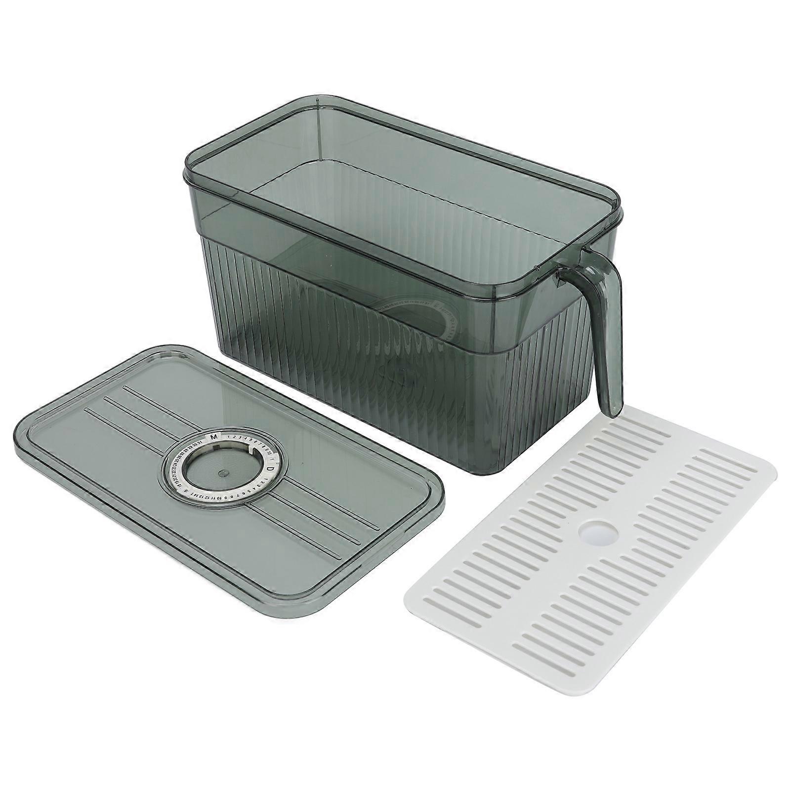 Stackable Fridge Organizer Bins with Drain Tray & Date Tracker - Food Safe for Home