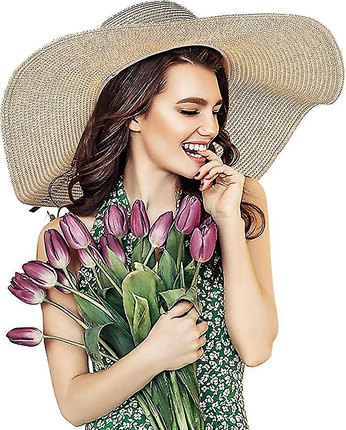 Straw Sun Hat With Neck Cord Foldable