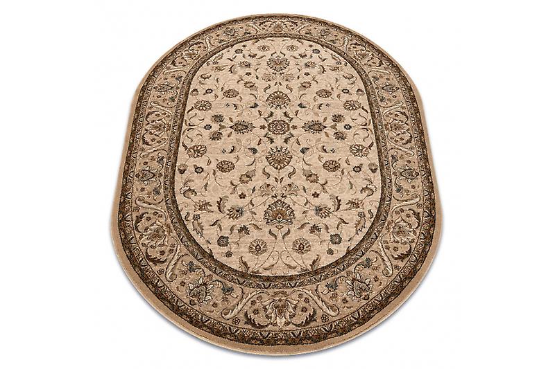 Wool carpet OMEGA oval ARIES flowers pearl