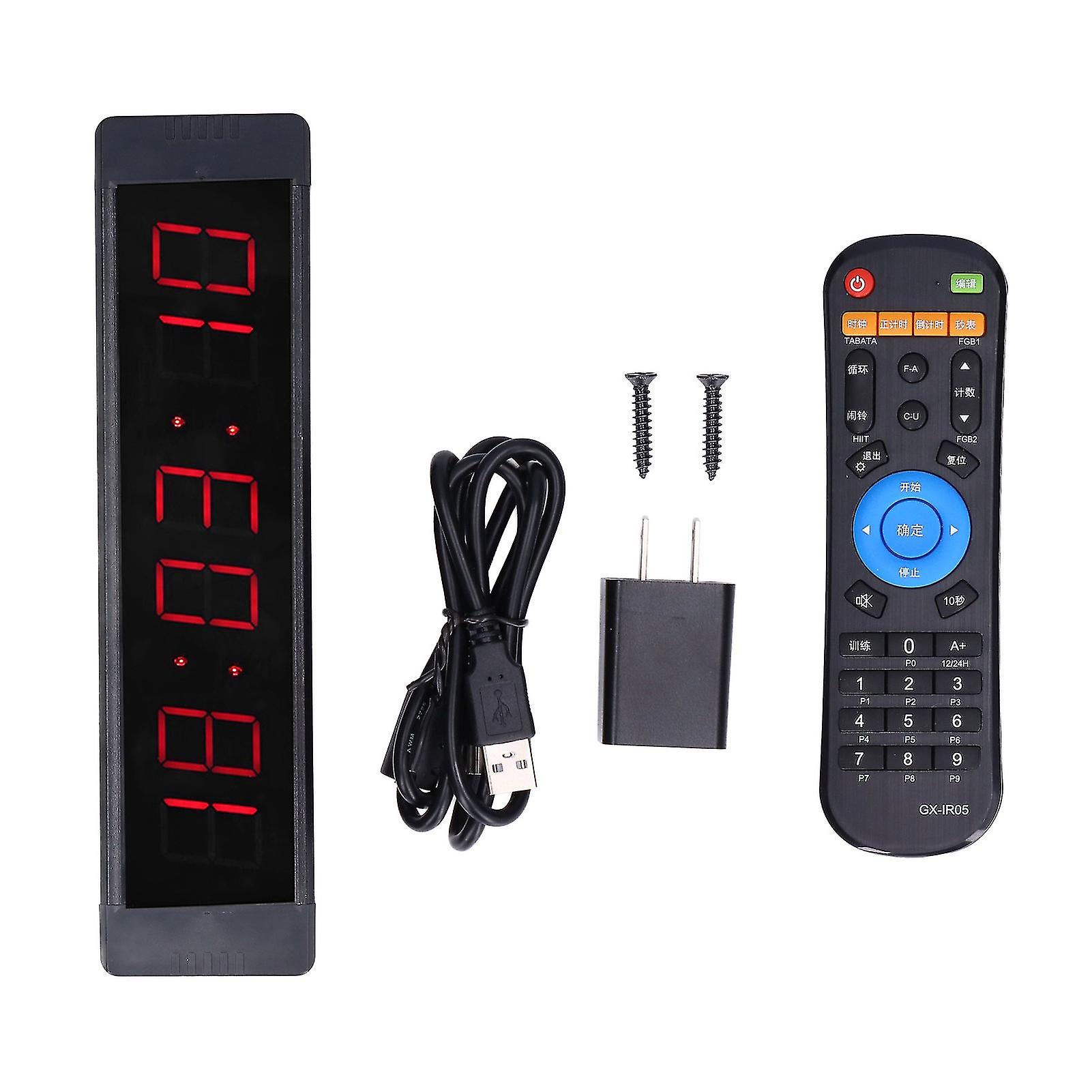 Remote-Controlled LED Digital Wall Clock for Study, Bedroom, and Office - US Plug (100-240V)