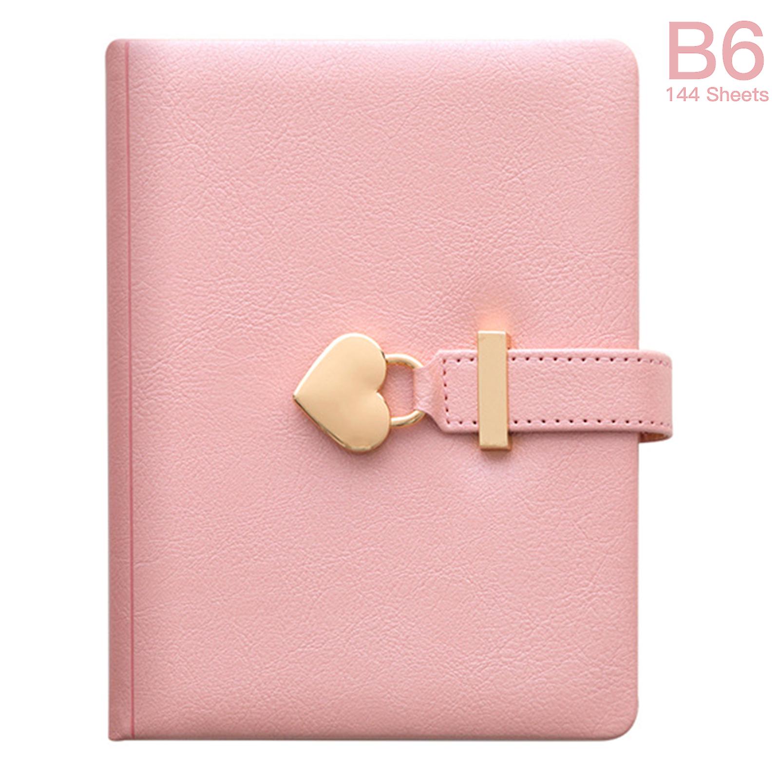 B6 Diary Heart Shaped Lock Diary With Lock And Key Pu Secret Notebook