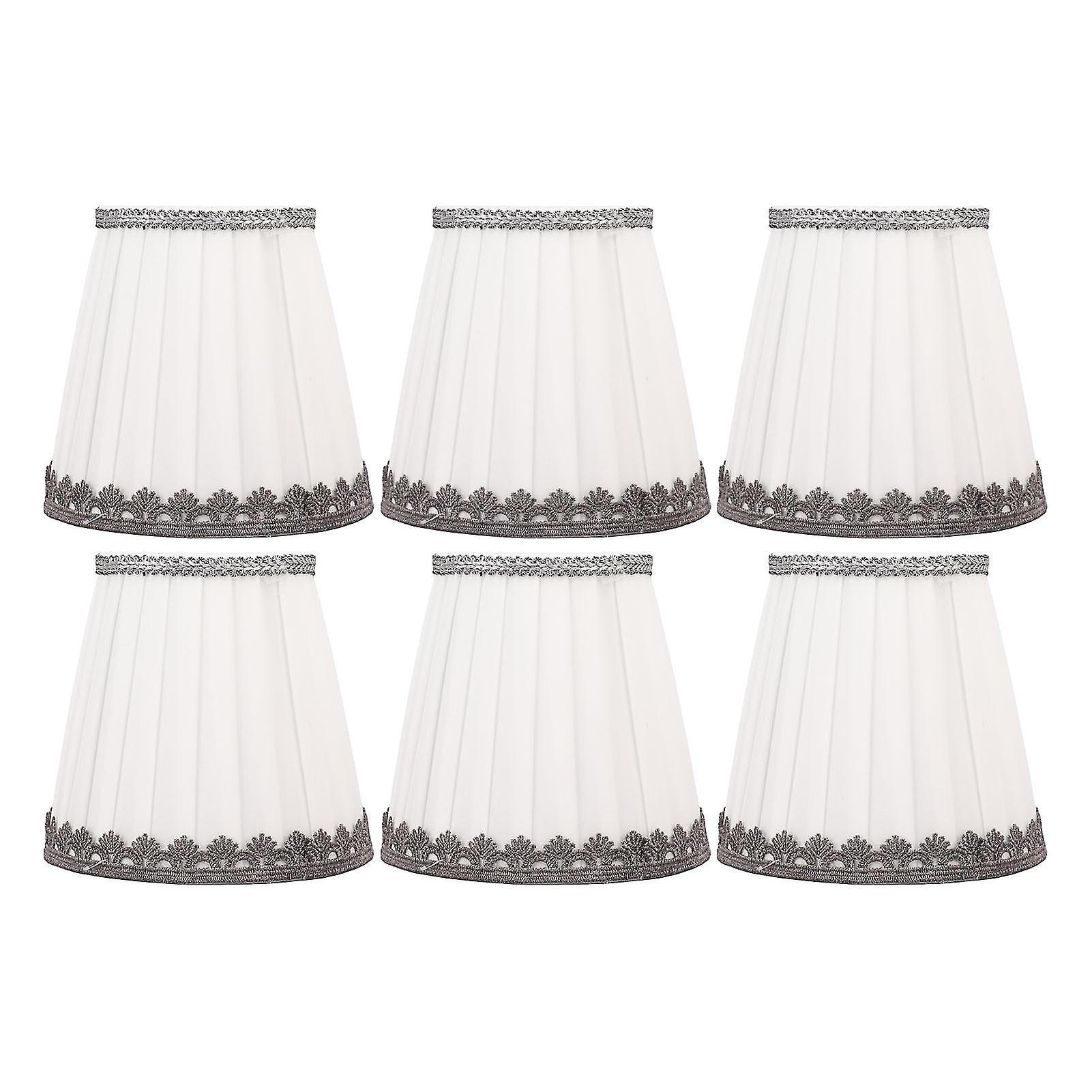 Set of 6 small fabric clip-on lampshades, modern and simple style, for E14 candle bulb