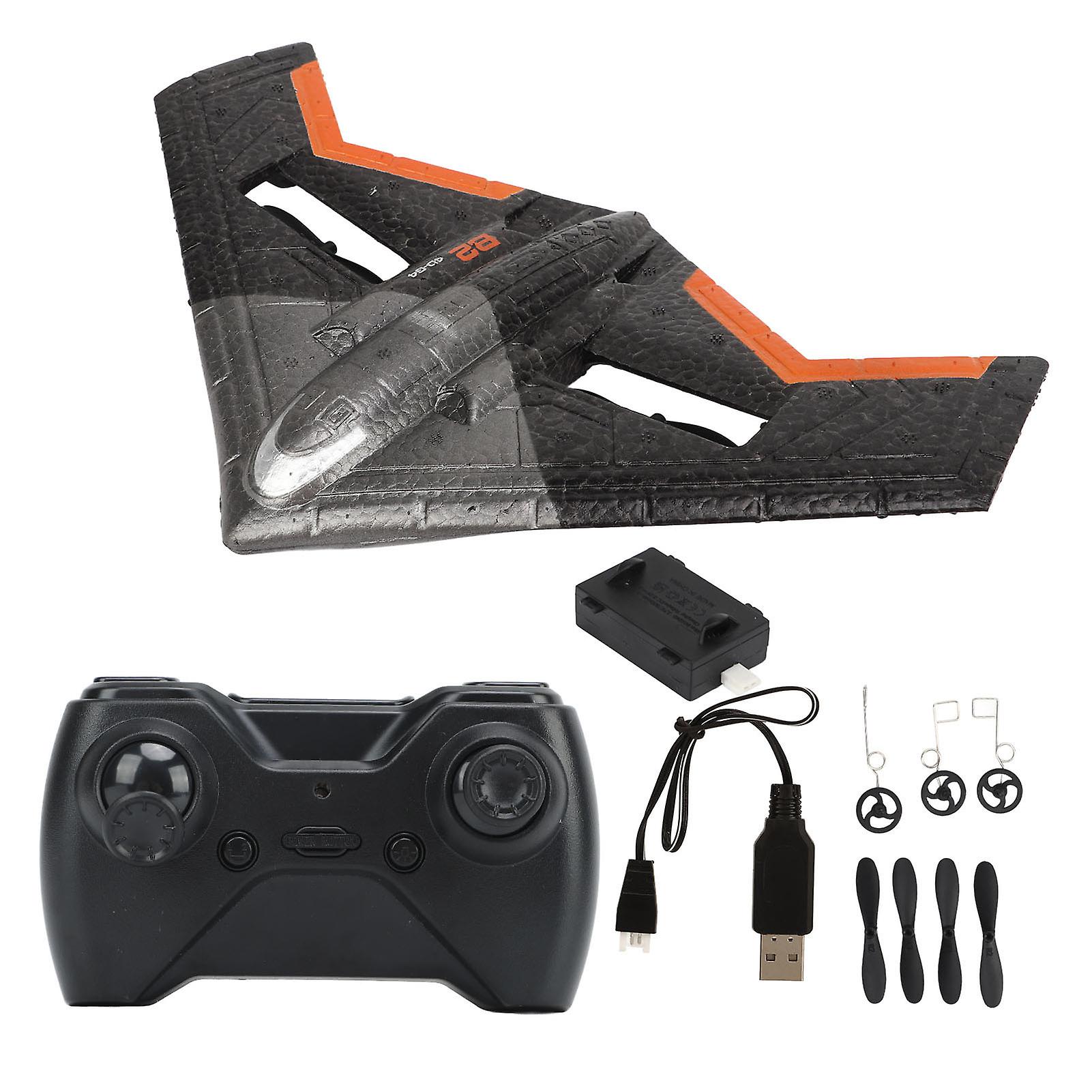 Avion planeur télécommandé 2,4 GHz, résistant aux collisions, jouet pour enfants, orange, 2 piles