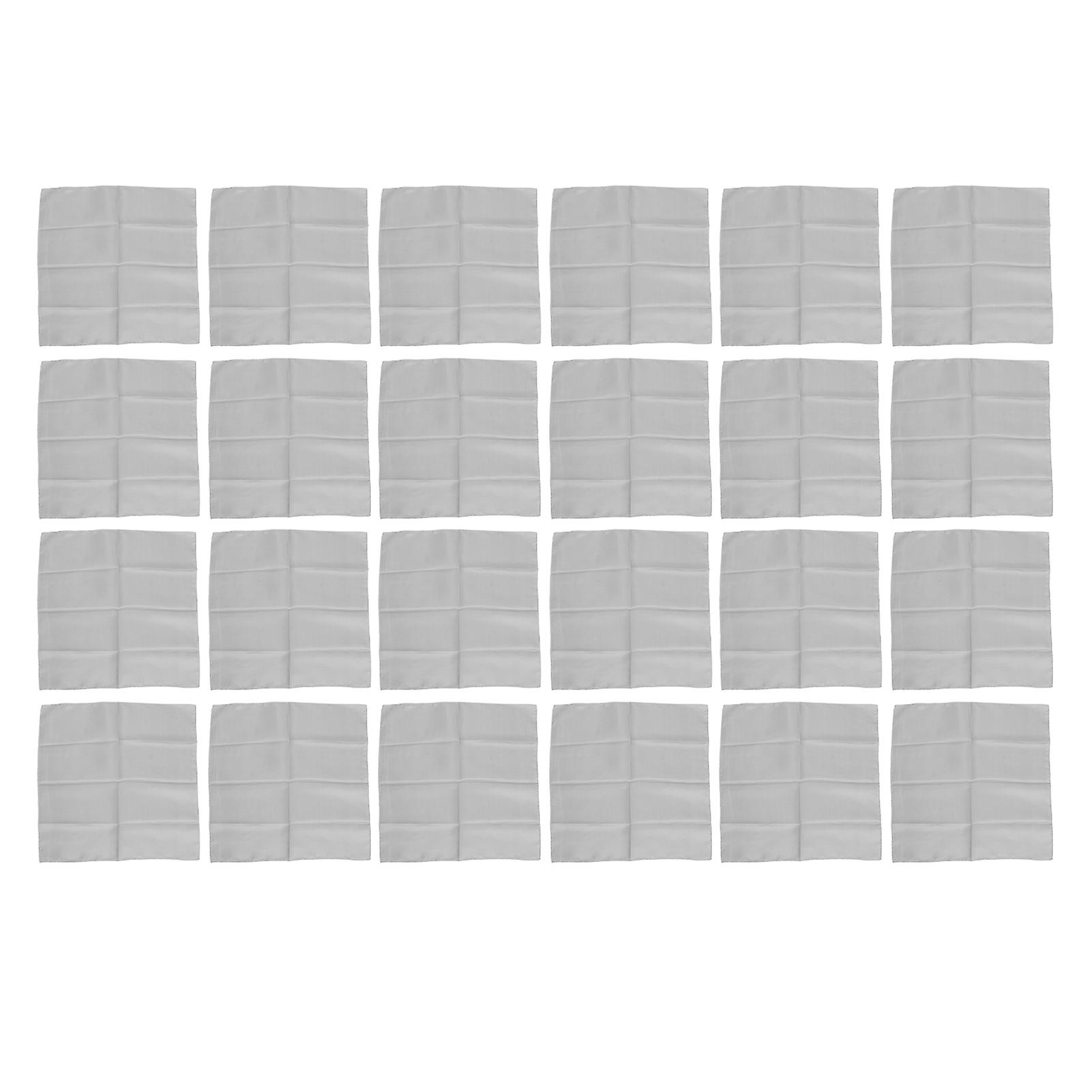 24pcs Quadrate Satin Napkin 17x17inch Soft Glossy Delicate Table Napkins for Weddings Party Ceremonies Silver
