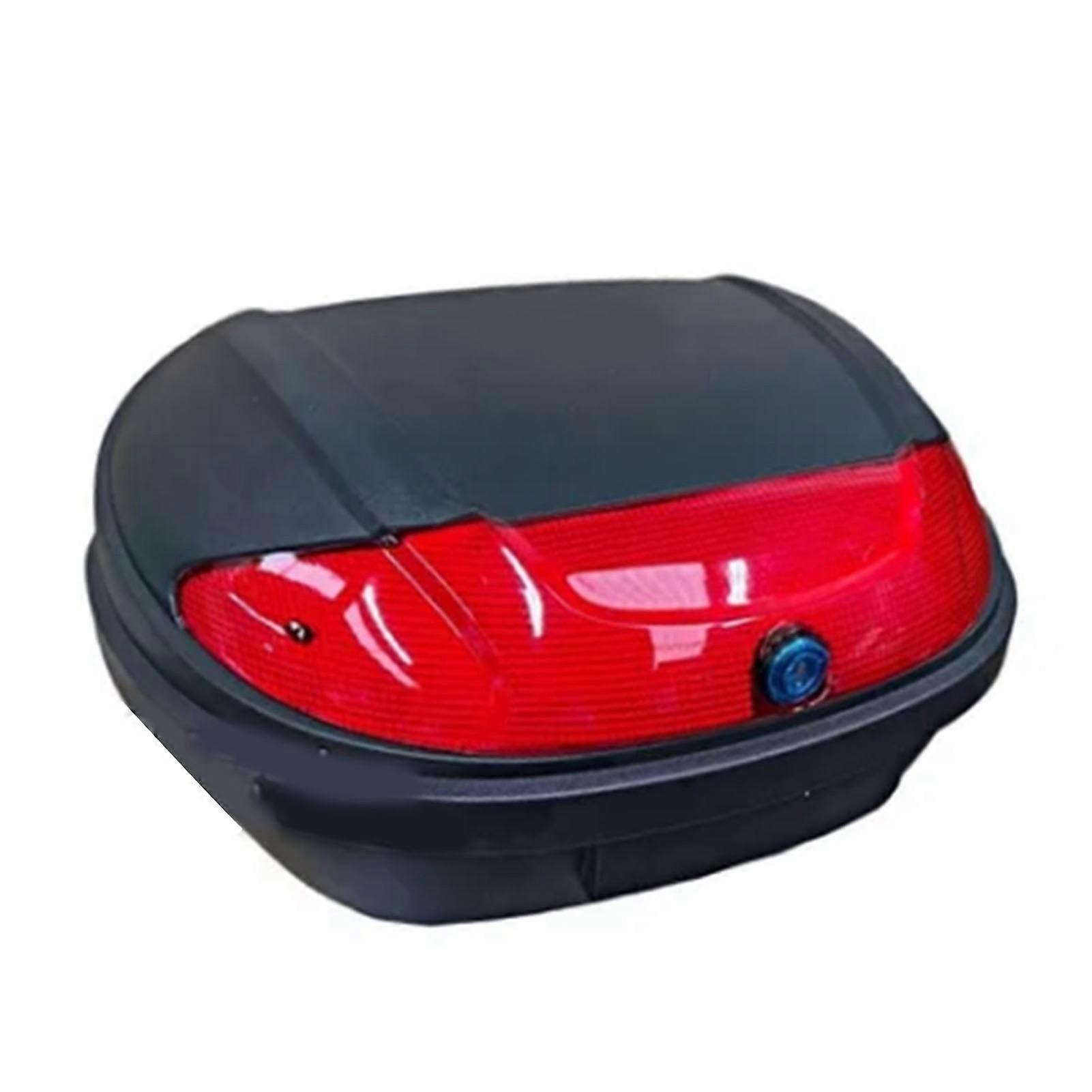 Motorcycle Top Box 52L Large Capacity Durable Storage Case Accommodates 2 Full-face Helmets Robust Plastic Secure Lock Weather Resistan