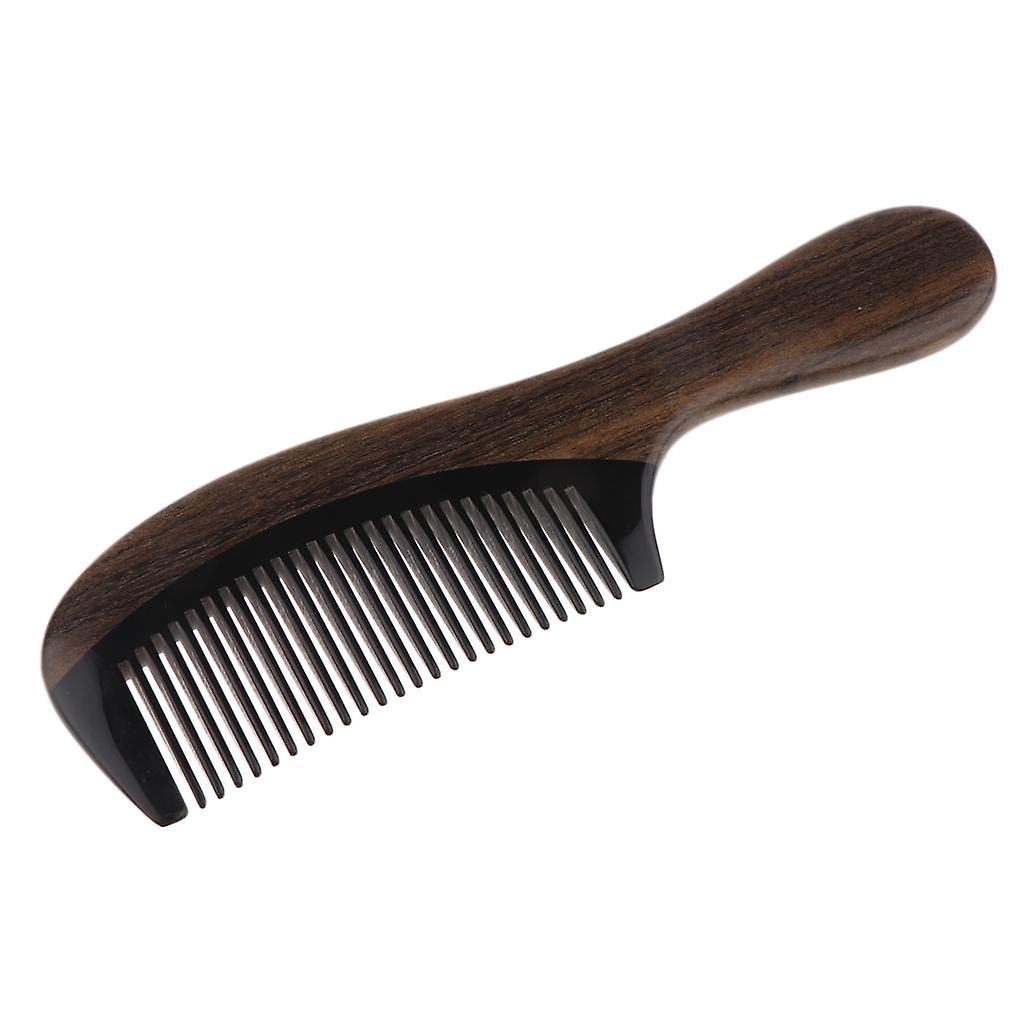 Handmade Wood Comb Handheld Scalp Massage Brush Detangling Comb W/ Handle