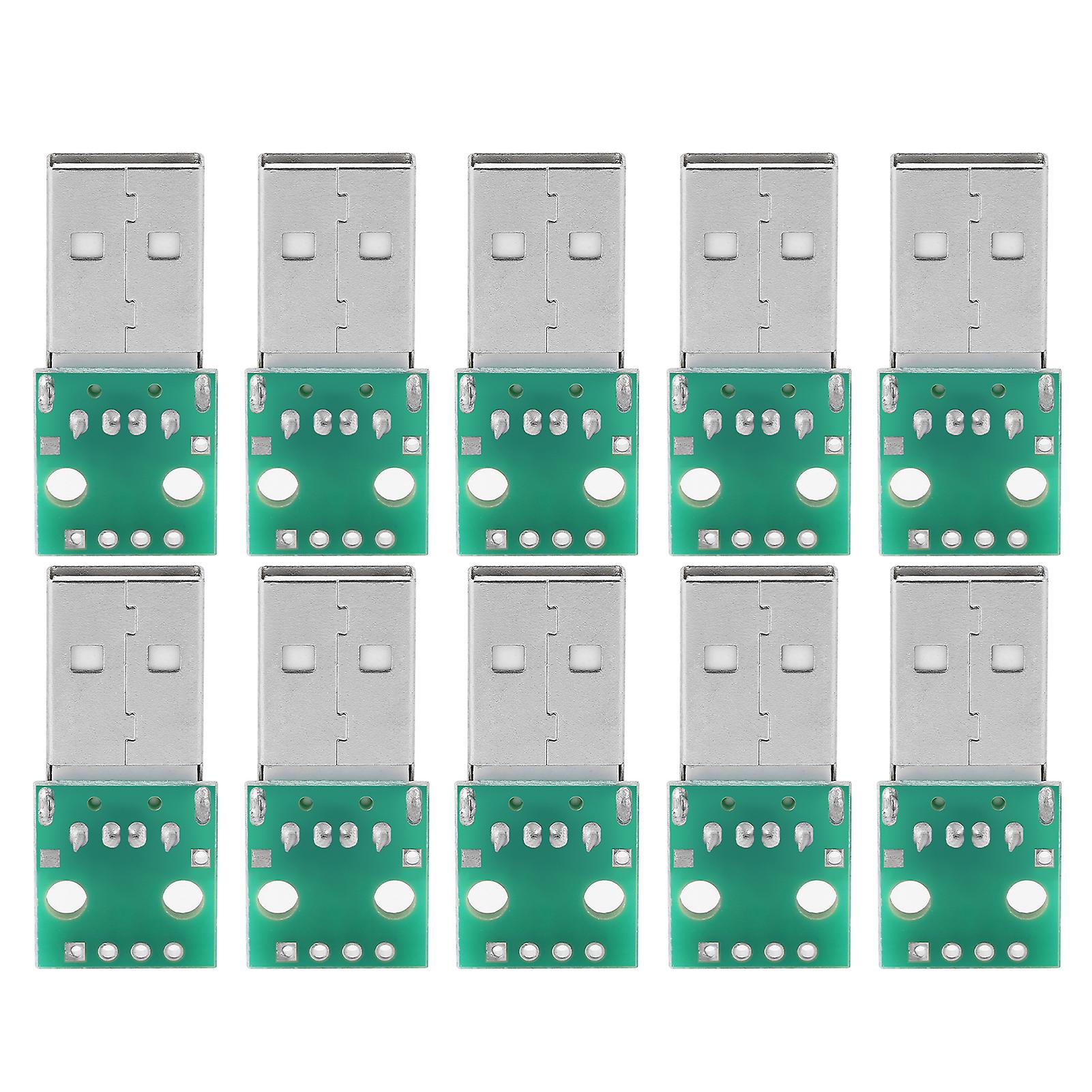 10pcs USB Type A Male to 4 Pin DIP Board Adapter 2.54mm Pitch