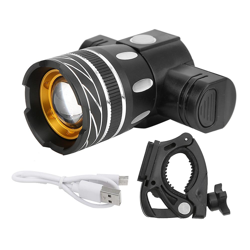 Adjustable-Focus USB-Rechargeable Bike Light for Night Rides, Rainproof