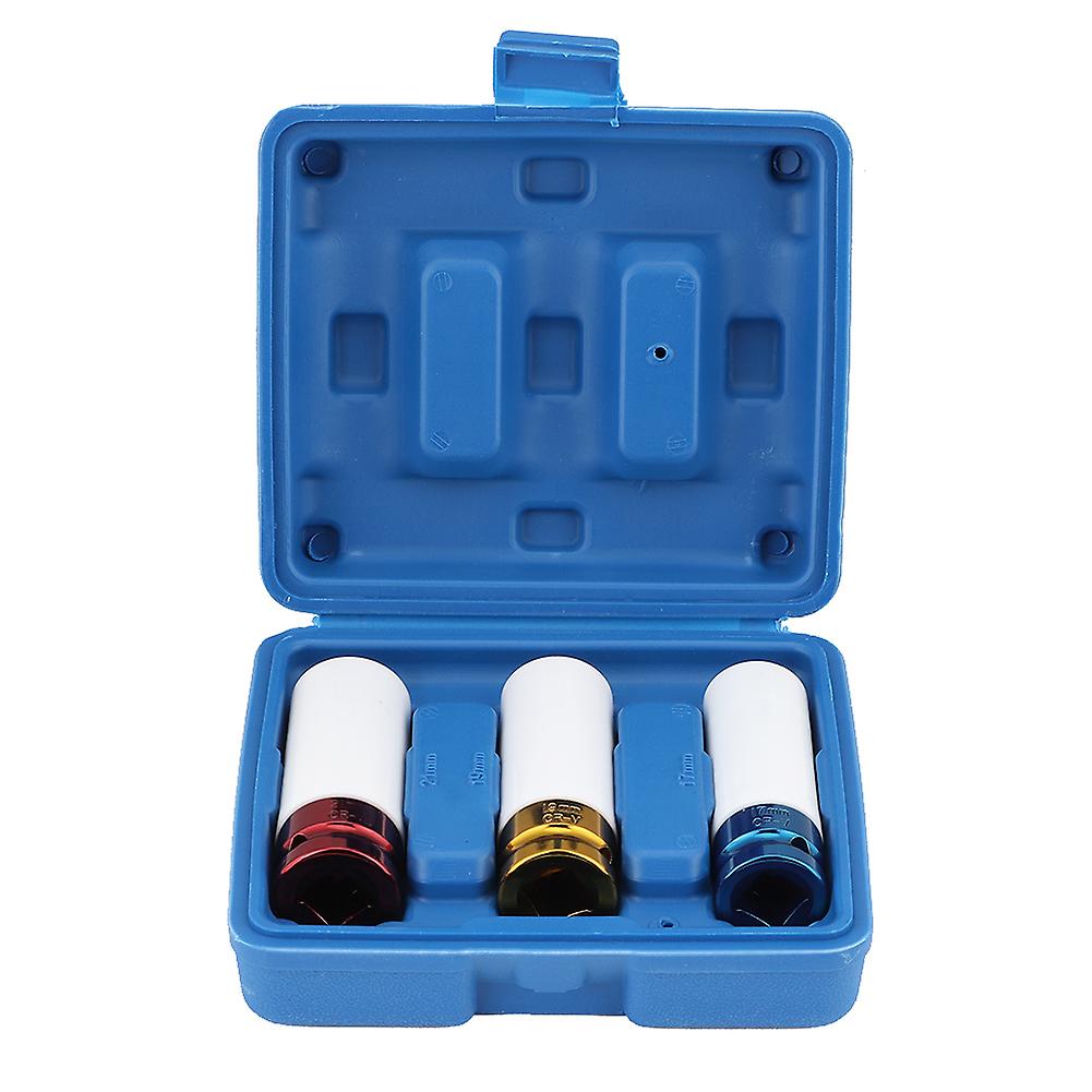 Lug Nut Impact Socket Set,3Pcs Wheel Hub Nut Impact Socket Thin Wall Deep Impact Socket Stylish and Modern