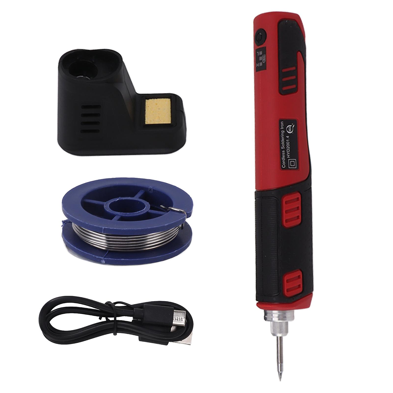 Portable Cordless Soldering Iron Kit Cordless Soldering Iron with Rechargeable Lithium Ion Battery Red