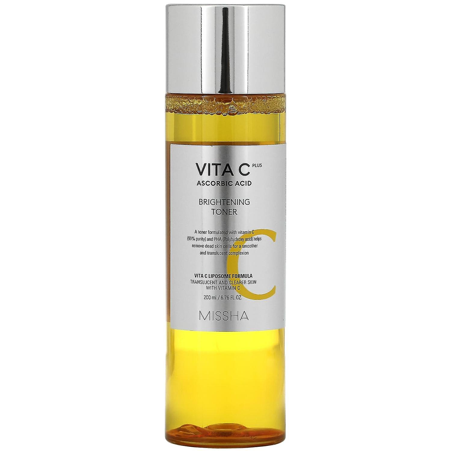 Missha, Vita C Plus アスコルビン酸、ブライトニングトナー、200ml(6.76液量オンス)