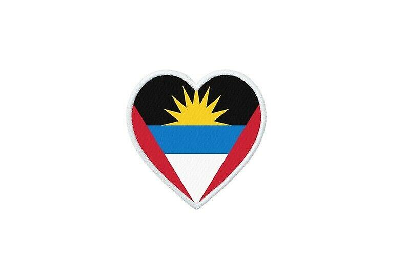 Patch badge ecusson prints thermocollant heart flag BDS antigua barbuda