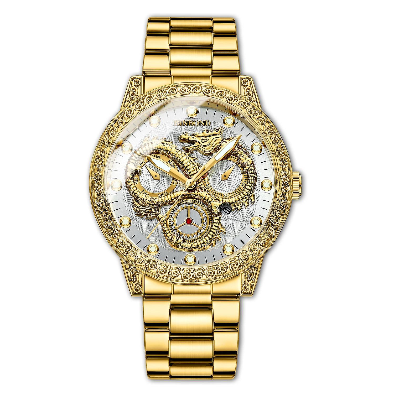 BINBOND B3030 Watch Full-gold White