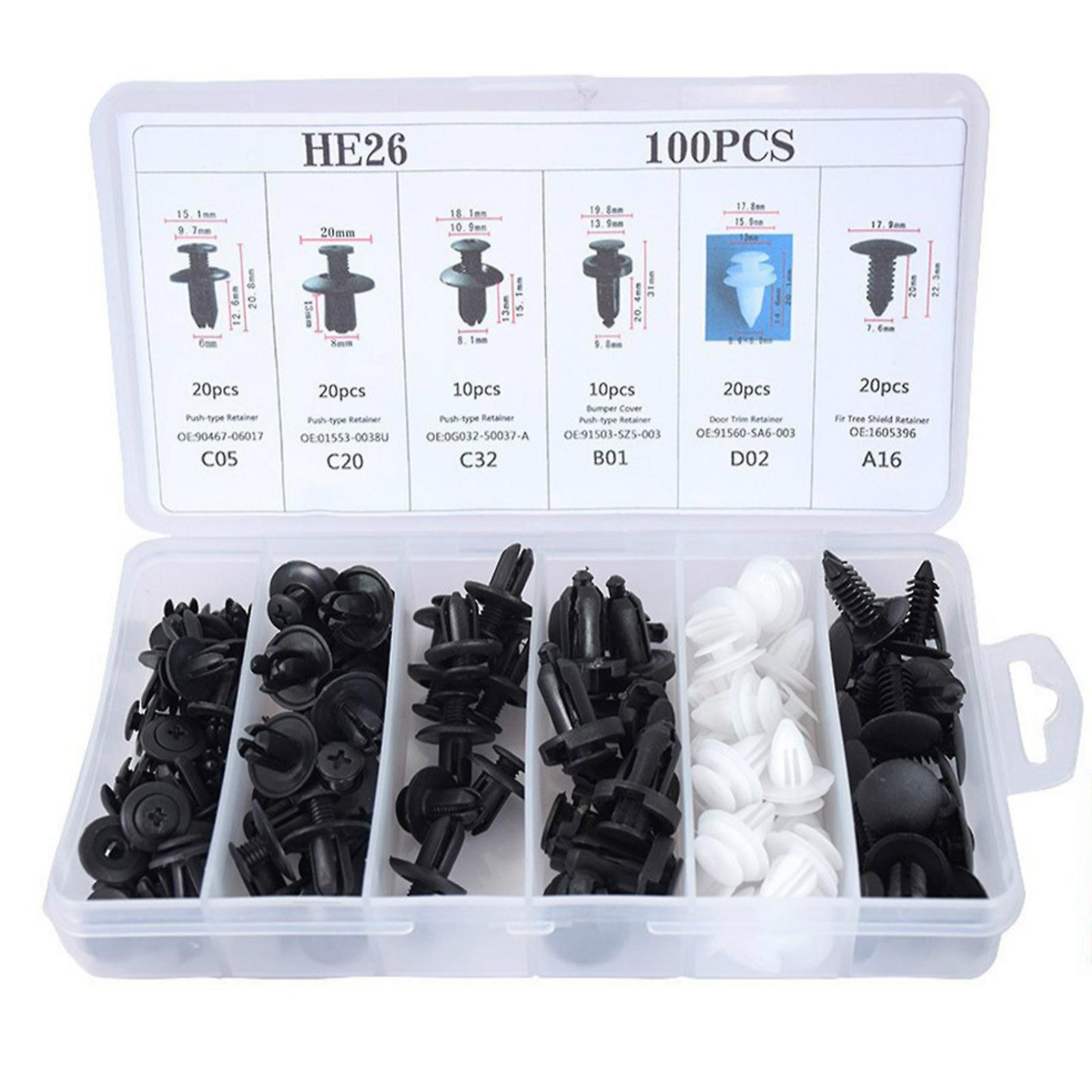 Boxed 100PCS Buckle for Car Door Panel Repairing Multi-Purpose Car Maintenance Tool for Any Car Model