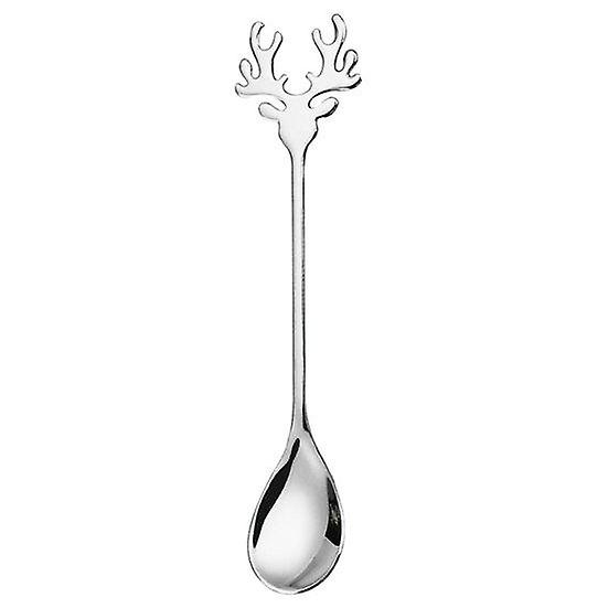 Modern Round Edges Mix Easy to Clean Portable Elk Dessert Stirring Scoop Home Supplies Coffee Spoon