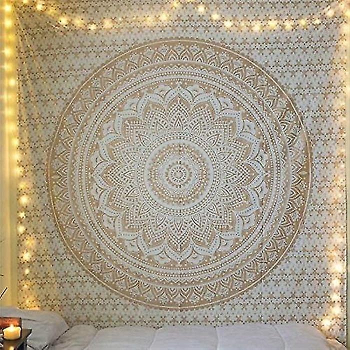 Sun and Moon Psychedelic Tapestry- Black and White Wall Cloth