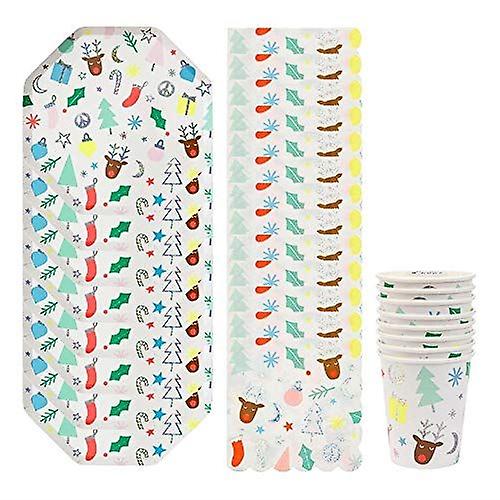 Christmas Festive Fun Party Pack, Cups, Plates & Napkins